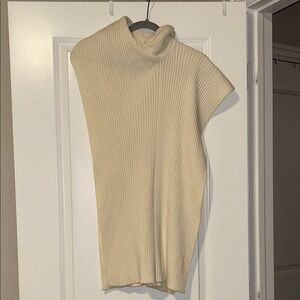 COS Cream Ribbed Women's Poncho Shawl OS